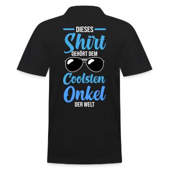 Patenonkel Pate Coolster Onkel - Männer Poloshirt - Schwarz - Hinten - Kai (181cm)