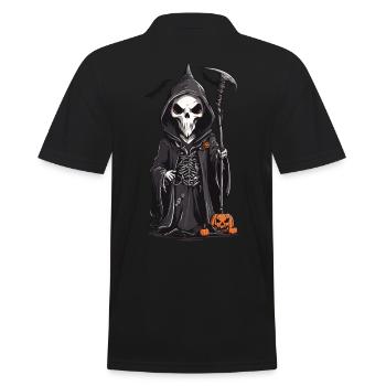 Cartoon Sensenmann lustiges Cartoon Design Magier - Männer Poloshirt - Schwarz - Hinten - Kai (181cm)