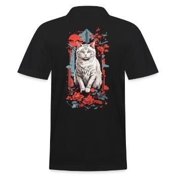 Popart Cat Love Retro Cat Artwork Cat - Polo Homme - noir - Dos - Kai (181cm)