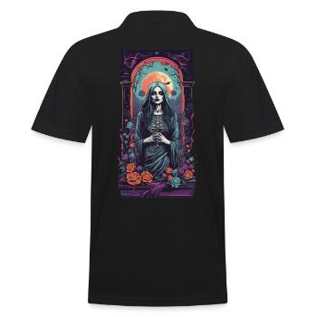 Vintage Goth Girl Victorian Occult Aesthetic - Men's Polo Shirt - black - Back - Kai (181cm)