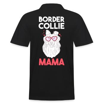Hund Border Collie Mama - Männer Poloshirt - Schwarz - Hinten - Kai (181cm)