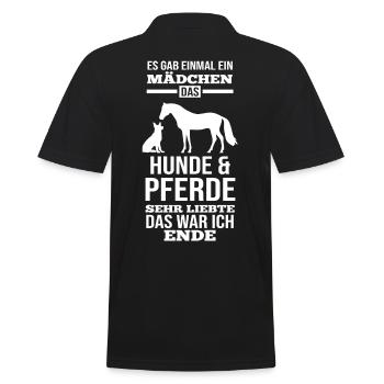 Pferde Pferdeliebhaber Hundeliebhaber Hunde - Männer Poloshirt - Schwarz - Hinten - Kai (181cm)