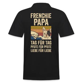 Frenchie Hundepapa Französische Bulldogge - Männer Poloshirt - Schwarz - Hinten - Kai (181cm)