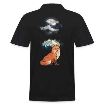 Fox Foxes Forest Nature Mountains Mountains - Men's Polo Shirt - black - Back - Kai (181cm)