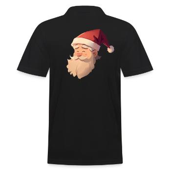 Cute Santa Head - Men's Polo Shirt - black - Back - Kai (181cm)