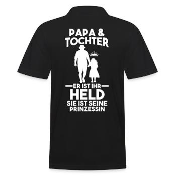 Papa Und Tochter Vater Prinzessin Vatertag - Männer Poloshirt - Schwarz - Hinten - Kai (181cm)