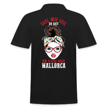 Egal wie geil du bist ich fliege nach Mallorca - Männer Poloshirt - Schwarz - Hinten - Kai (181cm)