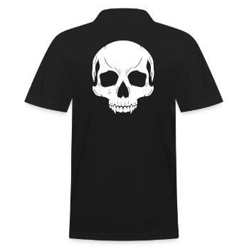 Totenkopf Vampir - Männer Poloshirt - Schwarz - Hinten - Kai (181cm)