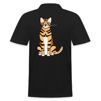 Bengalkatze - Männer Poloshirt - Schwarz - Hinten - Kai (181cm)