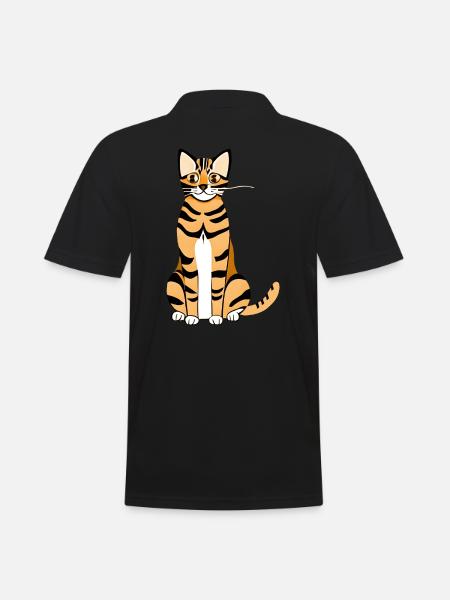 Chat léopard - Polo Homme - noir