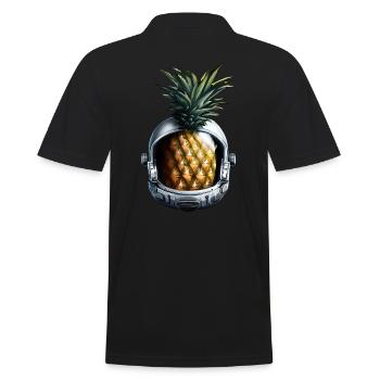 Ananas Astronaut - Männer Poloshirt - Schwarz - Hinten - Kai (181cm)