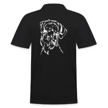 RIESENSCHNAUZER Portrait Wilsigns - Männer Poloshirt - Schwarz - Hinten - Kai (181cm)