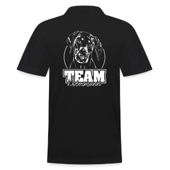 TEAM DOBERMANN Dobie Hundesport Hunde IGP Wilsigns - Männer Poloshirt - Schwarz - Hinten - Kai (181cm)