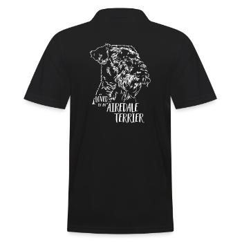AIREDALE TERRIER loved by an Airedale Terrier Hund - Männer Poloshirt - Schwarz - Hinten - Kai (181cm)