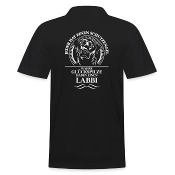 LABBI Labrador Schutzengel Hunde Spruch Wilsigns - Männer Poloshirt - Schwarz - Hinten - Kai (181cm)