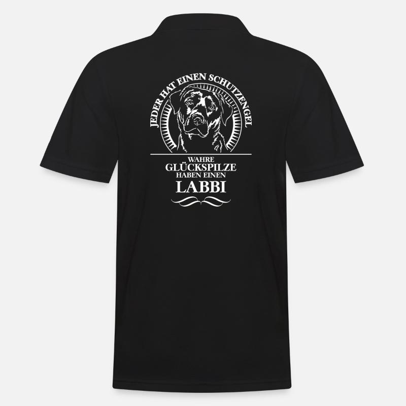 LABBI Labrador Schutzengel Hunde Spruch Wilsigns - Männer Poloshirt - Schwarz