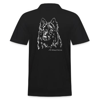 TERVUEREN Portrait Dogs Dog Wilsigns - Men's Polo Shirt - black - Back - Kai (181cm)