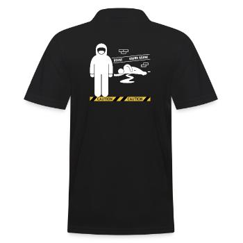 Tatort Forensics T-Shirt - Männer Poloshirt - Schwarz - Hinten - Kai (181cm)