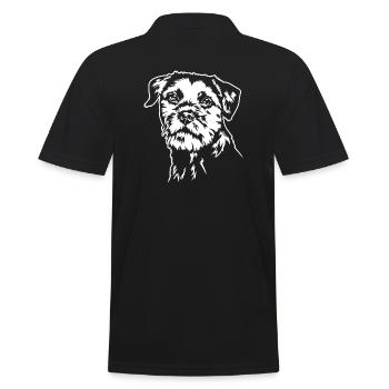 BORDER TERRIER Hundeportrait Hund Hunde Wilsigns - Männer Poloshirt - Schwarz - Hinten - Kai (181cm)