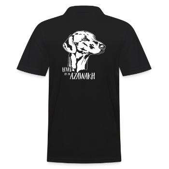 Loved by an Azawakh Hundespruch Windhund Wilsigns - Männer Poloshirt - Schwarz - Hinten - Kai (181cm)