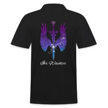 Couple - Your Guardian Gift Idea Valentine's Day - Men's Polo Shirt - black - Back - Kai (181cm)