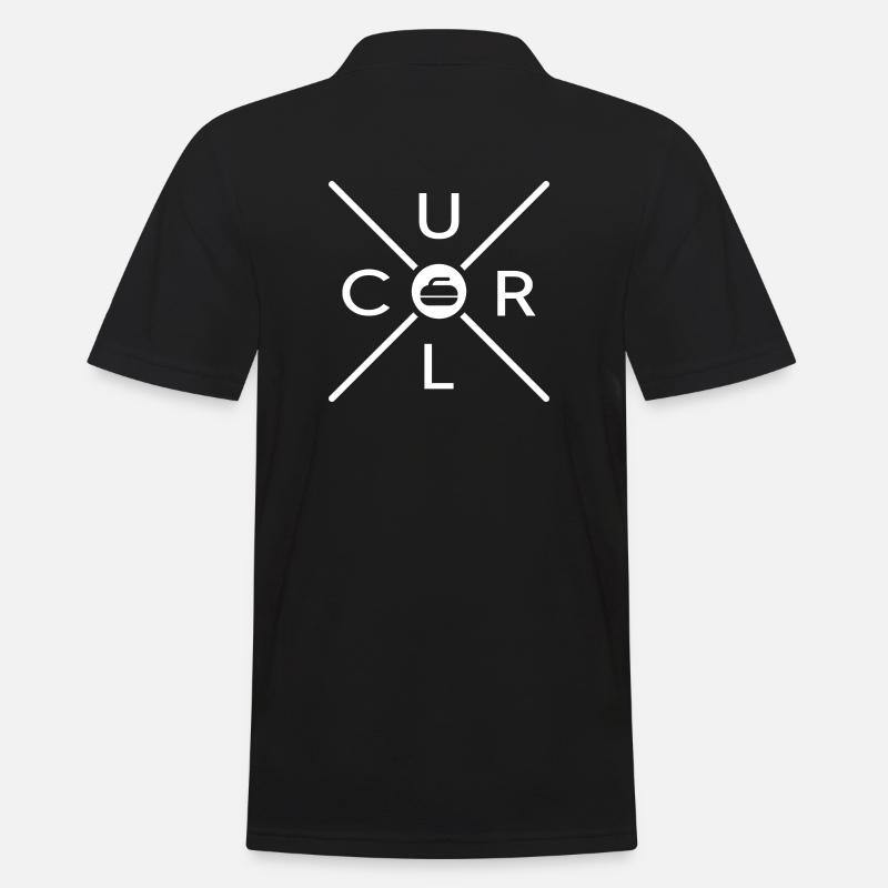 curling eisstockschießen curlingstein curl - Männer Poloshirt - Schwarz