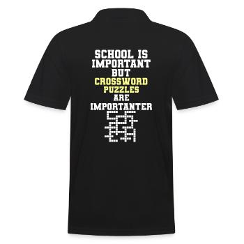 School Is Important Crossword Puzzle Importanter - Männer Poloshirt - Schwarz - Hinten - Kai (181cm)