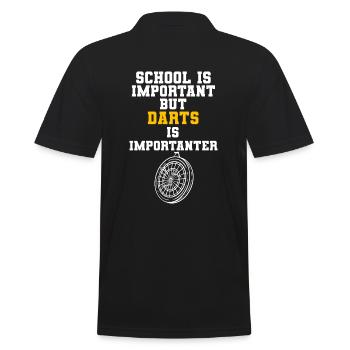 School Is Important But Darts Is Importanter - Männer Poloshirt - Schwarz - Hinten - Kai (181cm)