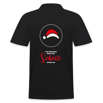 Scheiss Weihnachten Anti Hasser Geschenk hassen - Männer Poloshirt - Schwarz - Hinten - Kai (181cm)