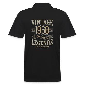 1968 vintage anniversaire vintage 1968 - Polo Homme - noir - Dos - Kai (181cm)
