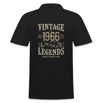 1966 vintage anniversaire vintage 1966 - Polo Homme - noir - Dos - Kai (181cm)