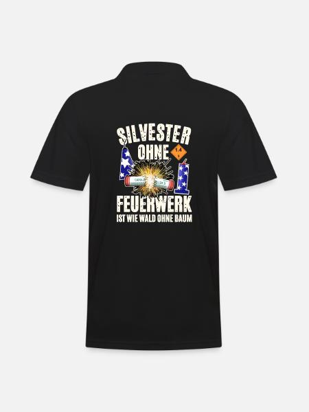Pyro an Silvester - Männer Poloshirt - Schwarz