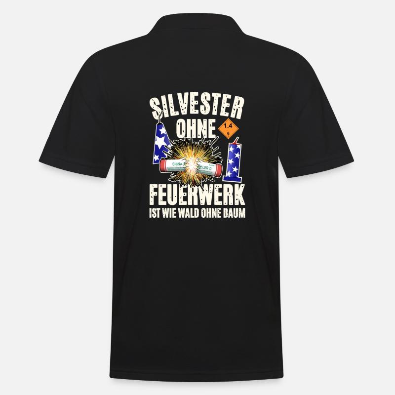 Pyro an Silvester - Männer Poloshirt - Schwarz