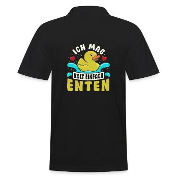 Sauvagine canard se nourrissant croassement J’aime juste les canards - Polo Homme - noir - Dos - Kai (181cm)