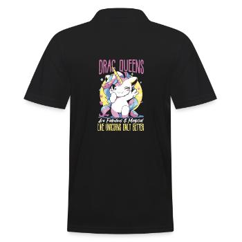 Schwule LGBTQ-Drag Queen Dragqueen-Fanartikel - Männer Poloshirt - Schwarz - Hinten - Kai (181cm)