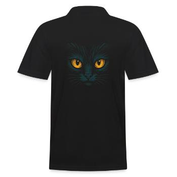 Yeux de chat Regard de chat Animal Love Eyes Design - Polo Homme - noir - Dos - Kai (181cm)