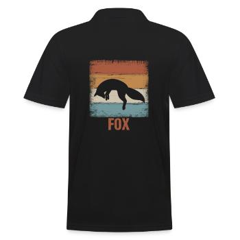 Fuchs Fox - Männer Poloshirt - Schwarz - Hinten - Kai (181cm)