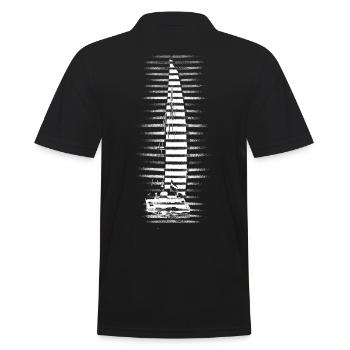 Katamaran Boot Segeln - Männer Poloshirt - Schwarz - Hinten - Kai (181cm)