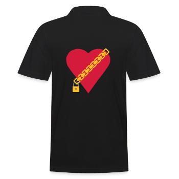 Coeur avec chaine et cadenas - Polo Homme - noir - Dos - Kai (181cm)