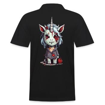 Effrayant Mignon Zombie Licorne Halloween - Polo Homme - noir - Dos - Kai (181cm)