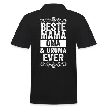 Mutter Mama Oma Uroma - Männer Poloshirt - Schwarz - Hinten - Kai (181cm)