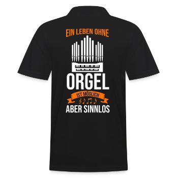 Orgel Musiker Musikinstrument Organ Orgelspieler - Männer Poloshirt - Schwarz - Hinten - Kai (181cm)