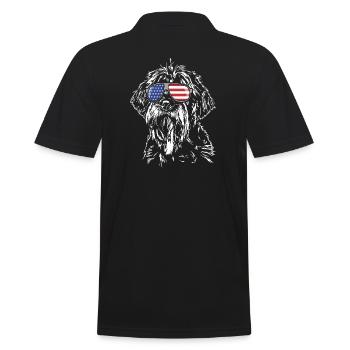 Korthals Griffon Amérique Flag Dogs Wilsigns - Polo Homme - noir - Dos - Kai (181cm)