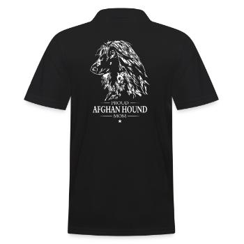 Afghan Hound Proud Mom Dog Greyhound Wilsigns - Men's Polo Shirt - black - Back - Kai (181cm)