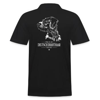German Wirehaired Mom Dog Dog Wilsigns - Men's Polo Shirt - black - Back - Kai (181cm)