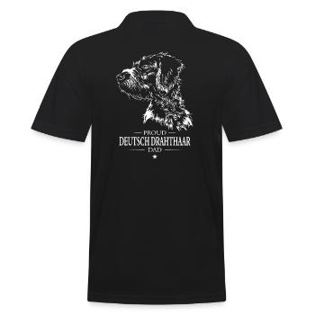 German Wirehaired Dad Dogs Dog Wilsigns - Men's Polo Shirt - black - Back - Kai (181cm)