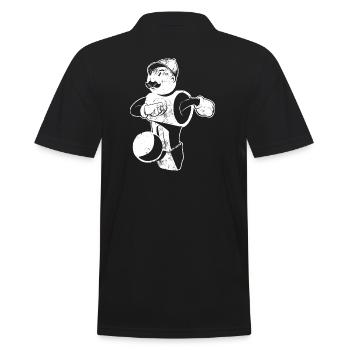 Tischfußball - Männer Poloshirt - Schwarz - Hinten - Kai (181cm)