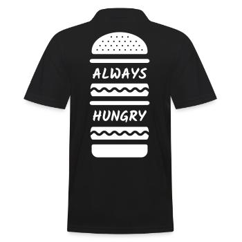Typo Burger - Männer Poloshirt - Schwarz - Hinten - Kai (181cm)