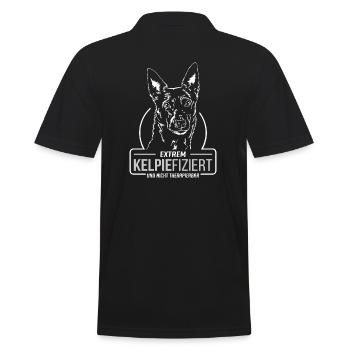 KELPIEFIZIERT Australian Kelpie Hunde Wilsigns - Männer Poloshirt - Schwarz - Hinten - Kai (181cm)