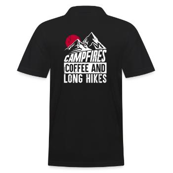 Campfires coffee and long hikes - Men's Polo Shirt - black - Back - Kai (181cm)